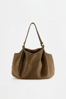 Faux suede shopper bag