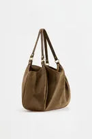 Faux suede shopper bag