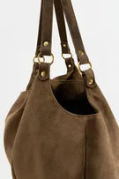 Faux suede shopper bag