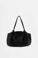 Faux suede tote bag