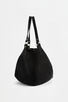 Faux suede tote bag